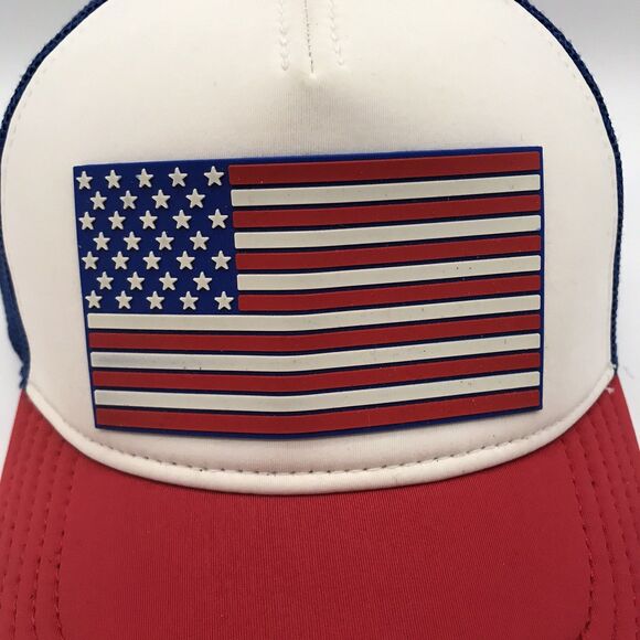 Vintage American Needle USA Flag Cap Snapback Mesh Rubber Patch Foam Front Hat - Picture 3 of 9